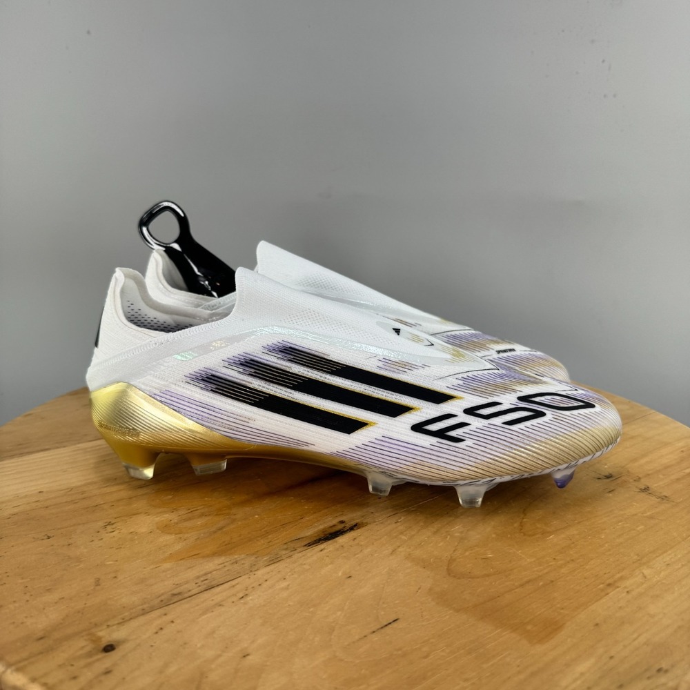 adidas F50‎ Elite Laceless FG Mens Size 12 Soccer Cleats White Gold Metallic NEW
